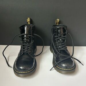 Dr. Martens Kids Black Glitter Boots